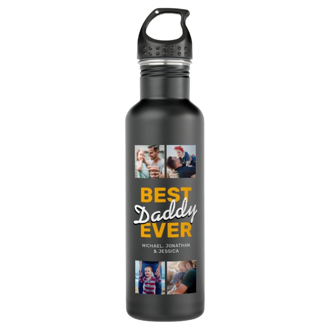 Sporty Dad 4 Photo Collage 710 Ml Water Bottle (Front)