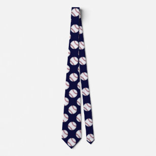 Sporty Dark Blue Baseball Tie