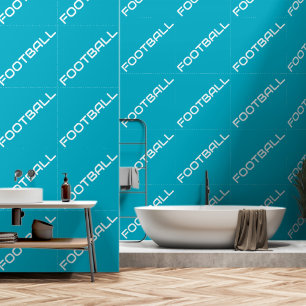 Sporty Diagonal White FOOTBALL Text On Bold Azure Wallpaper