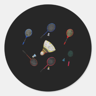 Sporty Family Matching Badminton Shuttle Sports Pl Classic Round Sticker