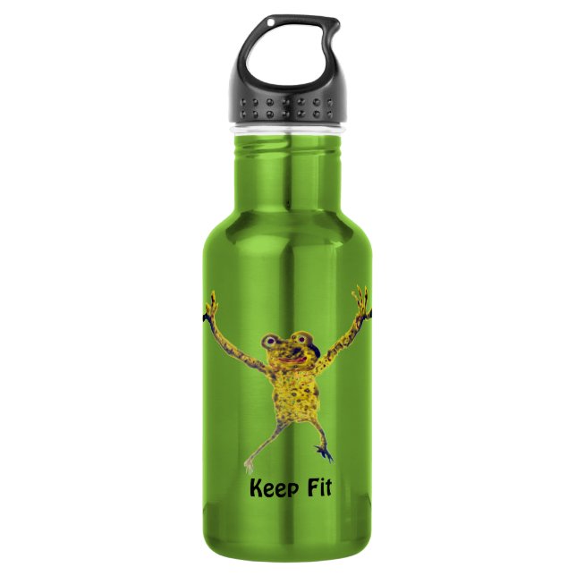Sporty Frog Exercising Funny Custom 532 Ml Water Bottle (Front)