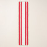 Sporty Fun Chic White Racing Stripes On Bright Red Scarf<br><div class="desc">This classy,  sporty design features a white centre stripe with floating white pinstripes.  The outermost edge stripes are bright red.</div>