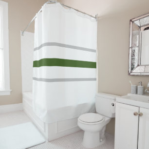 Sporty Fun Forest Green Grey White Racing Stripes 
