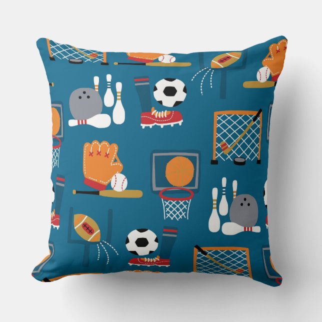 Sporty Games Throw Pillow (Front)