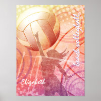 Sporty Girls Sunset Beach Volleyball