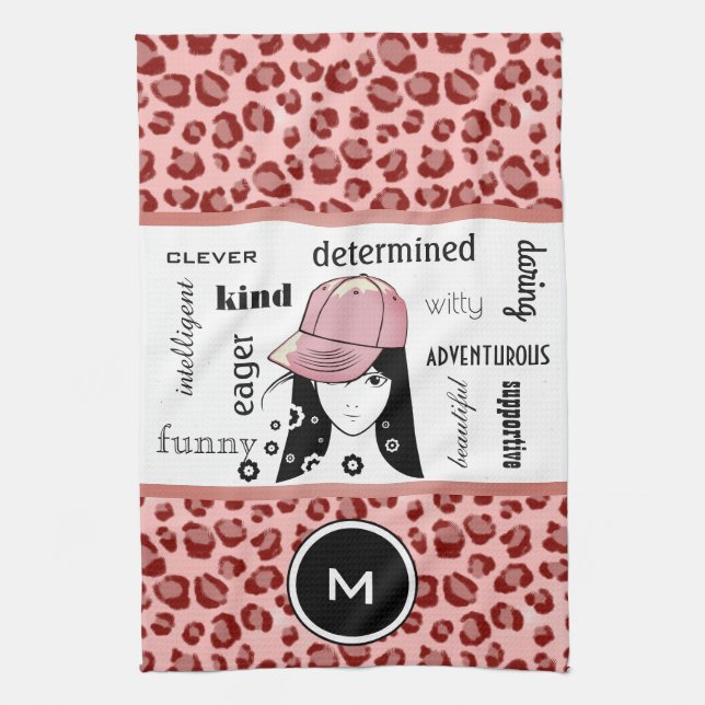 Sporty & Girly Cool Leopard Sports / Serviette de  (Vertical)