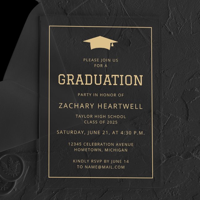 Sporty Gold Graduation Party Invitation (Creator Uploaded)