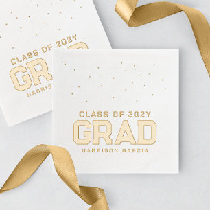 Sporty grad athlete personalized graduation foil napkins