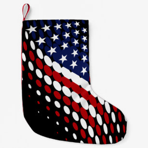 Sporty Halftone USA American Flag Small Christmas Stocking