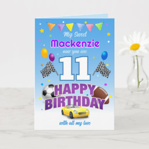 Sporty Happy Birthday   BLUE Card