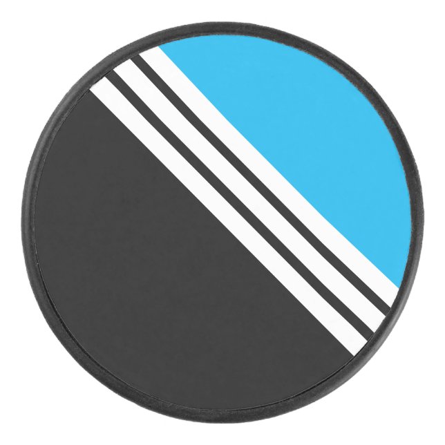 Sporty Ice Blue Black Slant White Racing Stripes (Devant)