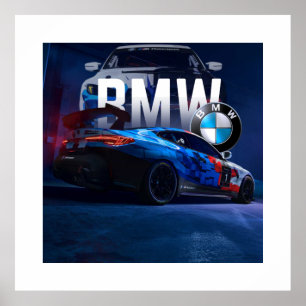 Sporty Illegal Street Racing Car Poster