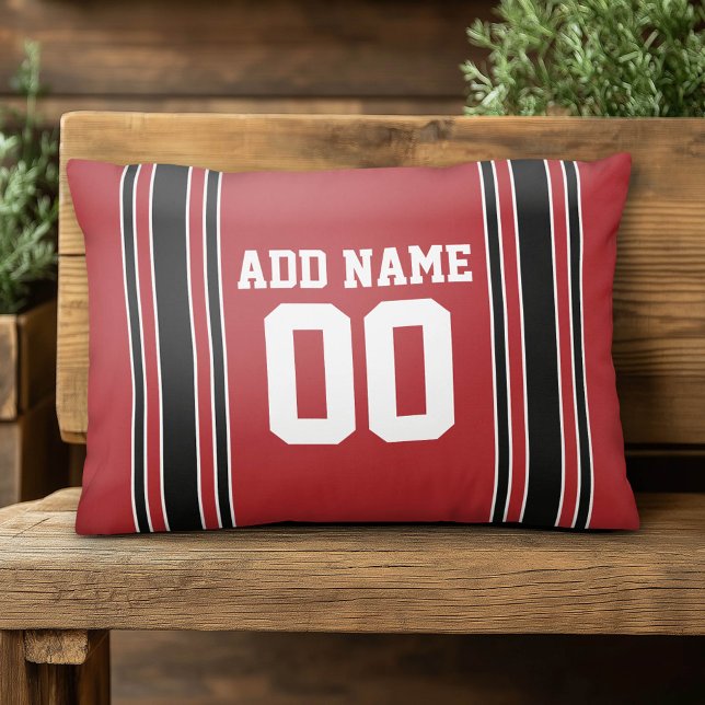 Sporty Jersey with Custom Name Number Decorative Pillow (Custom Pillow)