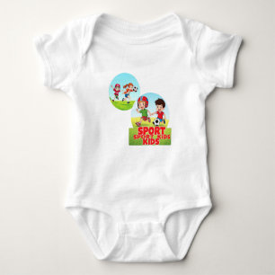 Sporty Kids Fun Playtime Design Baby Bodysuit