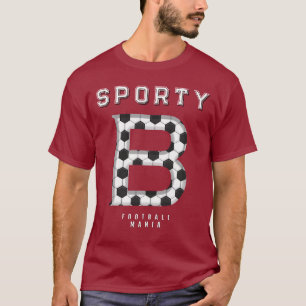 Sporty Letter B Football Typography Editable Text T-Shirt