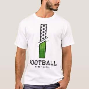 Sporty Letter I Football Net & Ball Typography T-Shirt