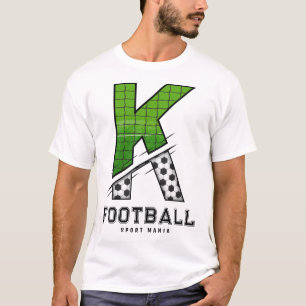 Sporty Letter K Football Net & Ball Typography T-Shirt