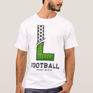 Sporty Letter L Football Net & Ball Typography T-Shirt