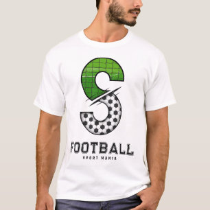 Sporty Letter S Football Net & Ball Typography T-Shirt