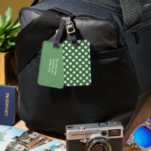 Sporty luggage tag with tennis ball pattern