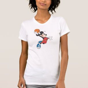 Sporty Mickey   Dunking Basketball T-Shirt