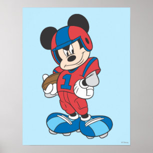 Sporty Mickey Football Pose Poster