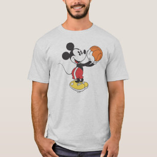 Sporty Mickey   Holding Basketball T-Shirt