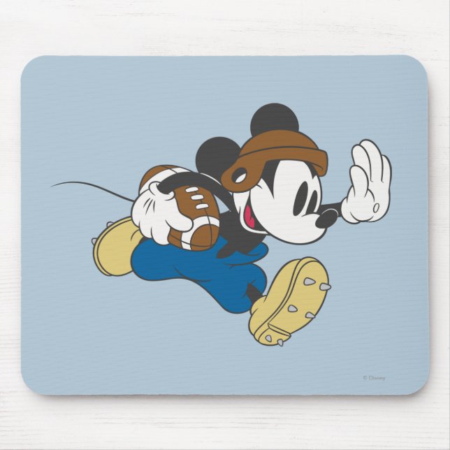 Sporty Mickey | Running with Football Mouse Pad (Front)