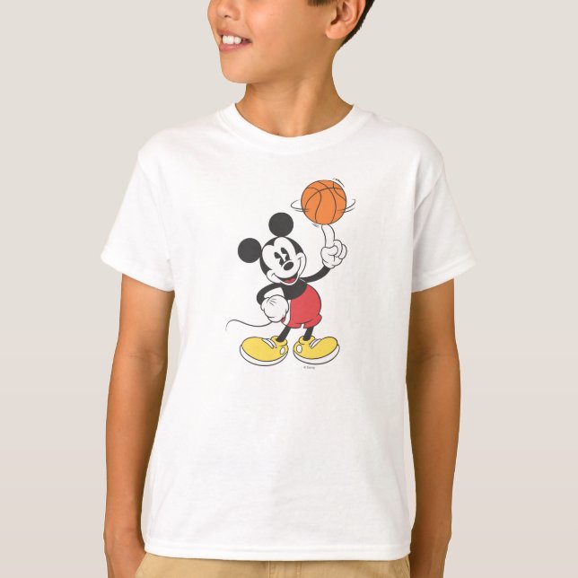 Sporty Mickey | Spinning Basketball T-Shirt (Front)