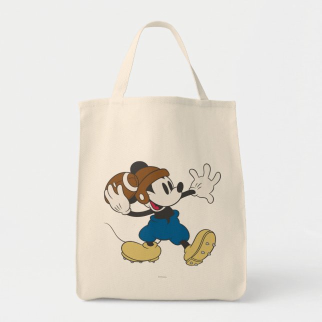 Sporty Mickey | Throwing Football Tote Bag (Front)