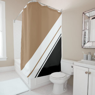 Sporty Mocha Sleek Black White Racing Stripes