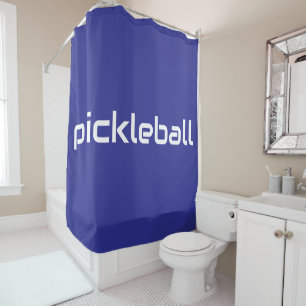Sporty Modern White PICKLEBALL Text On Deep Blue