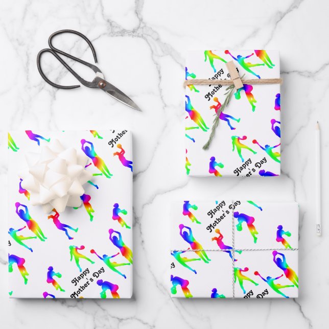 Sporty Mom Happy Mother's Day  Wrapping Paper Sheet (Front)
