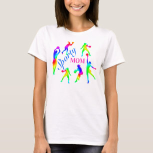 Sporty Mom Rainbow Handball Figures Mother's Day T-Shirt