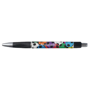 Sporty Multicolor Soccer Balls Personalize Pen