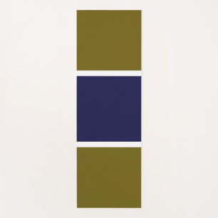 Sporty Navy Blue Golden Olive Wide Colour Block Yoga Mat
