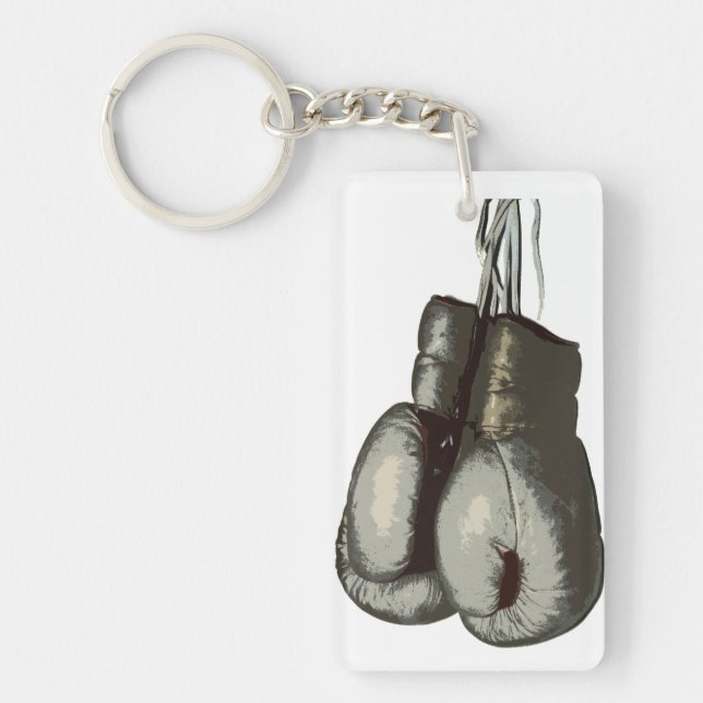 Sporty Old Boxing Gloves Keychain (Front)