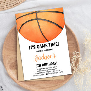 Sporty Orange Court Theme for Kids Invitation