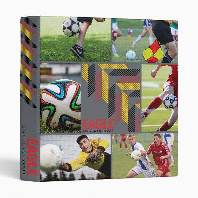 Sporty Photo Collage Sports Club Binder (Front/Spine)
