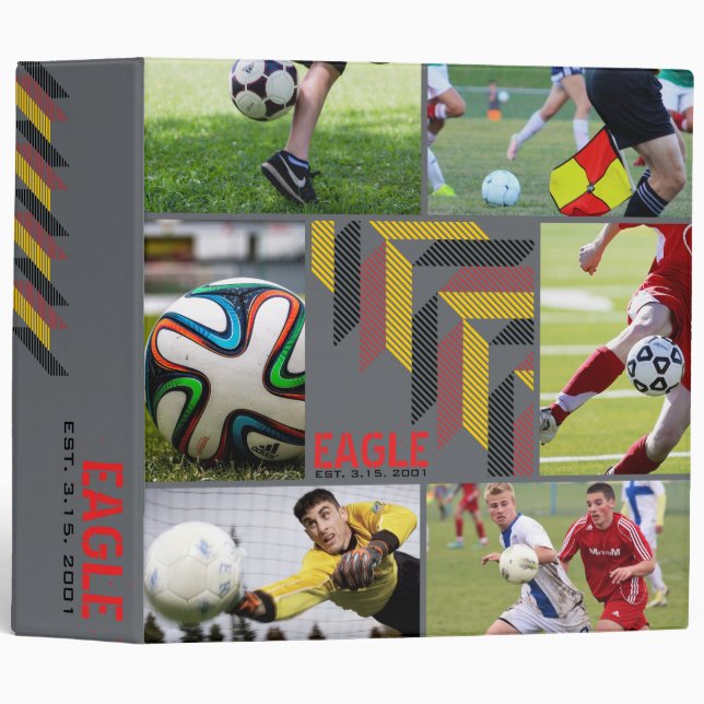 Sporty Photo Collage Sports Club Binder (Front/Spine)