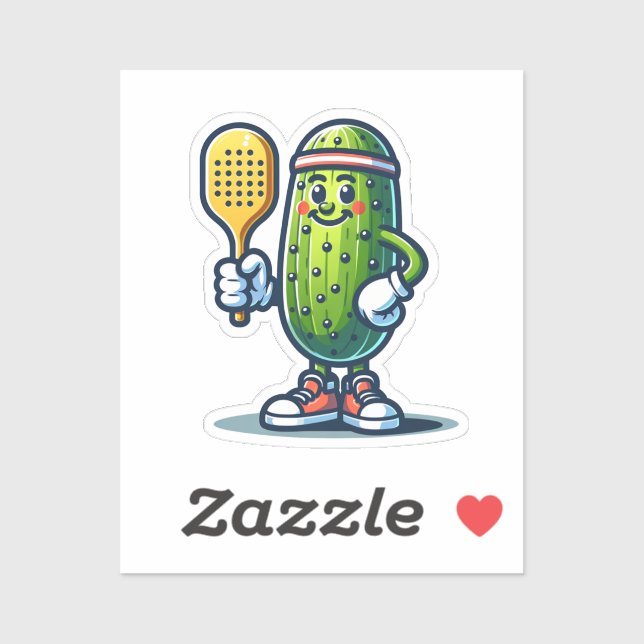 SPORTY PICKLE - Pickleball Mascot Court Player Fun (Sheet)