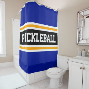 Sporty PICKLEBALL Deep Blue Black Racing Stripes