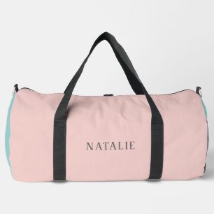 Sporty Pink Mint Green Personalized Gym Bag