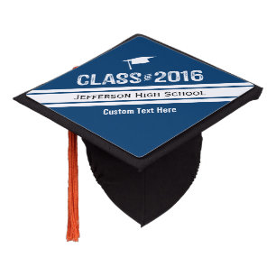 Sporty Prep Stripe Graduation Cap Class of 2016