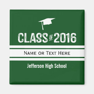 Sporty Prep Stripe Graduation Cap Class of 2016 Magnet