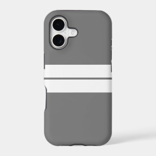 Sporty Professional Grey Twin White Racing Stripes