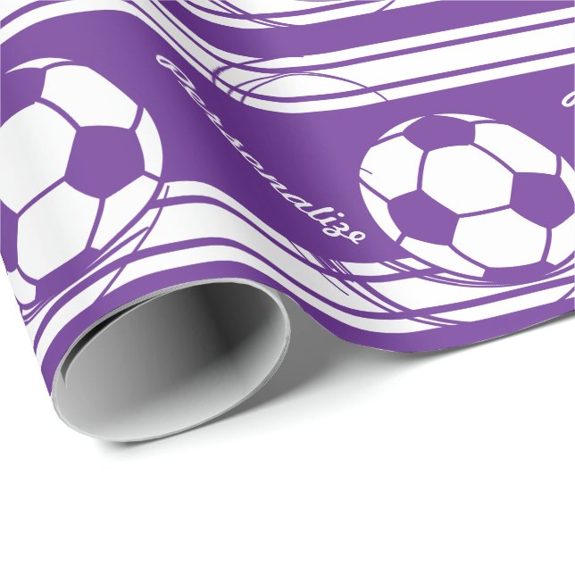 Sporty Purple Soccer Ball Wrapping Paper