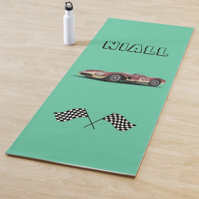 Sporty Race Car  Personalized Yoga Mat (In Situ)