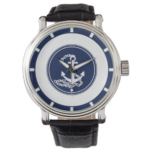 Sporty Sailor Style With Anchor Nautical Colors Watch