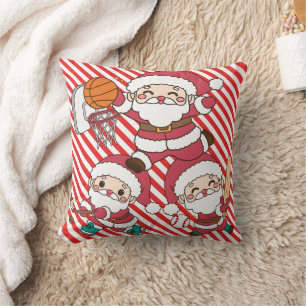 Sporty Santa Throw Pillow